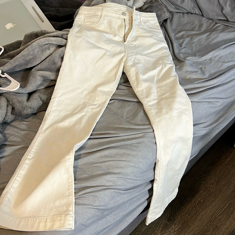 White wide leg jeans